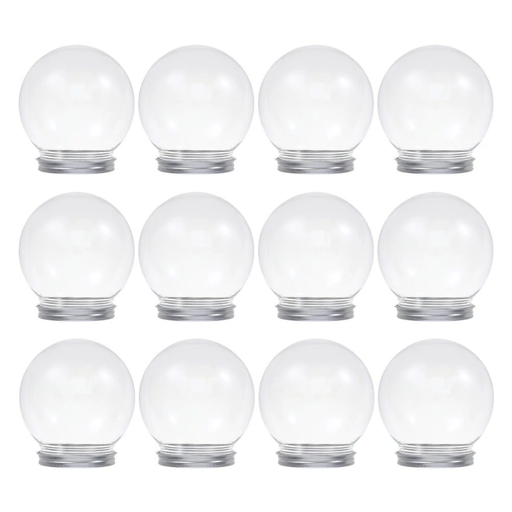 

12pcs DIY Snow Globes 600ml Water Globes Aluminum Caps Empty Snow Globe Making Props DIY Craft Christmas Display Favor Gifts