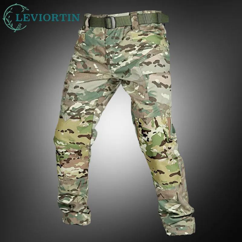 Men Cargo Pants Spring And Autumn Outdoor Field Sports CS Training Instructor Clothing Workwear Camouflage Trouser