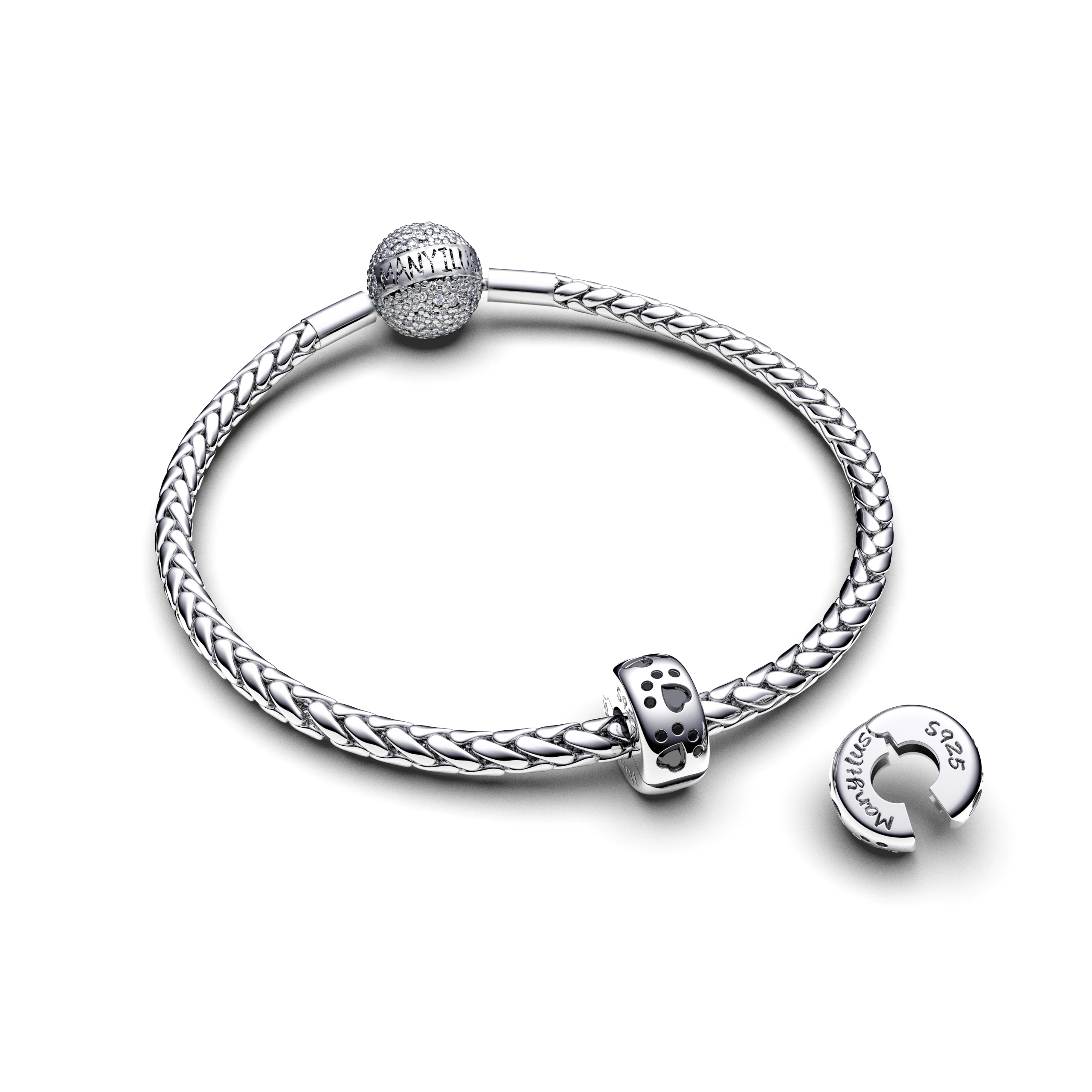 دلايات بلاتا 925 دلايات 925 أصلية أساور فضية حقيقية خرز للمجوهرات صنع سلاسل قلادة سوار فضي حلية لتقوم بها بنفسك 925