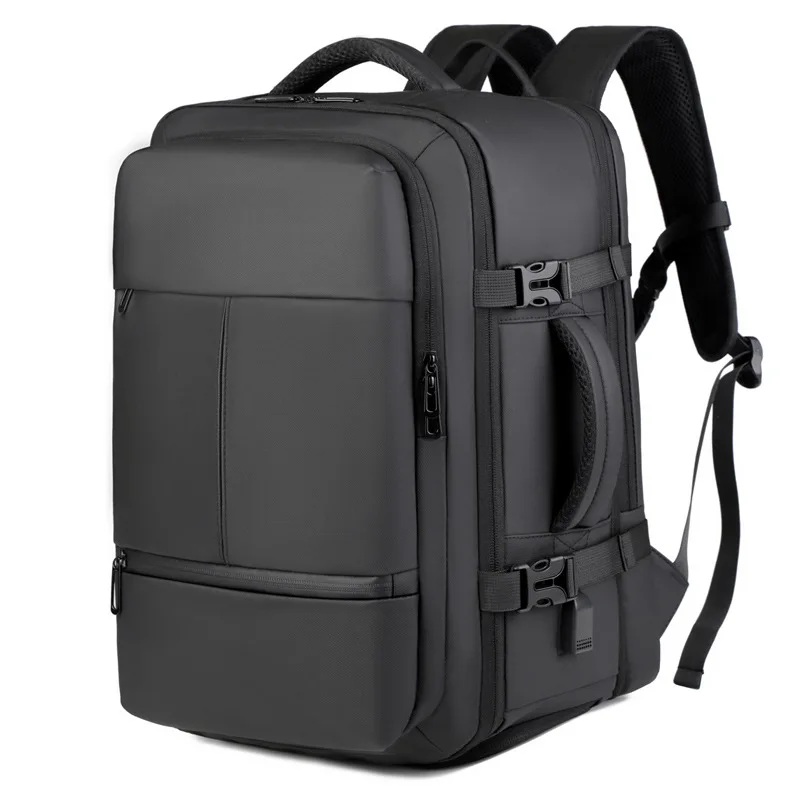 Large capacity backpack leather film business trip men's backpack backpack expansion multi-functional business travel comput