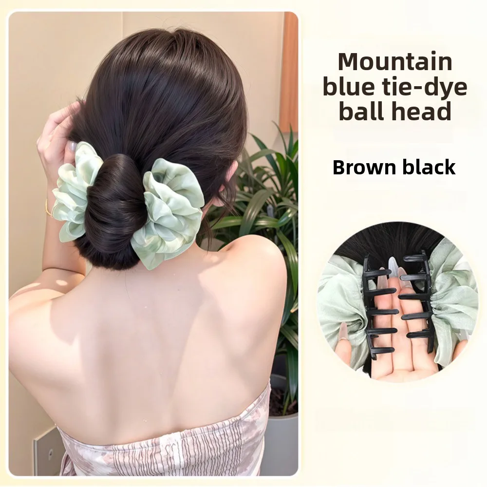 

Новый синтетический зажим для волос с сетчатой шелковой лентой, заколка для парика, пушистая зеленая булочка, аксессуары для волос, парик