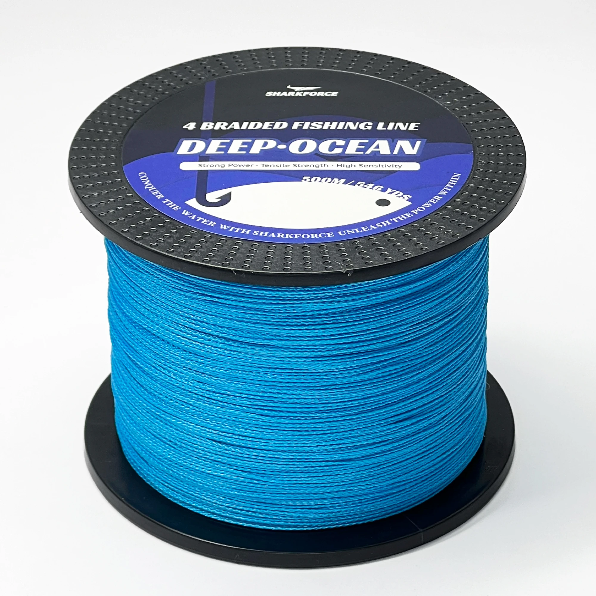 500 m/546 Yards blaue geflochtene PE-Angelschnur, 4-strängige, superstarke Schnur für Meeresangeln, Flussangeln, Eisangeln, 10 lb-80 lb