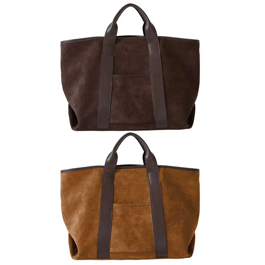 

Shoulder Bag for Women Large Capacity Winter Handbag Suede Vintage Satchel Bag Simple Commute Bag Shopping Bag