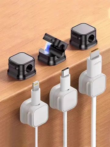 Magnetic Cable Clip Winder Holder Adhesive Wire Keeper Cord Cable Organizer USB Charging Cables Winder for Office Desktop Home