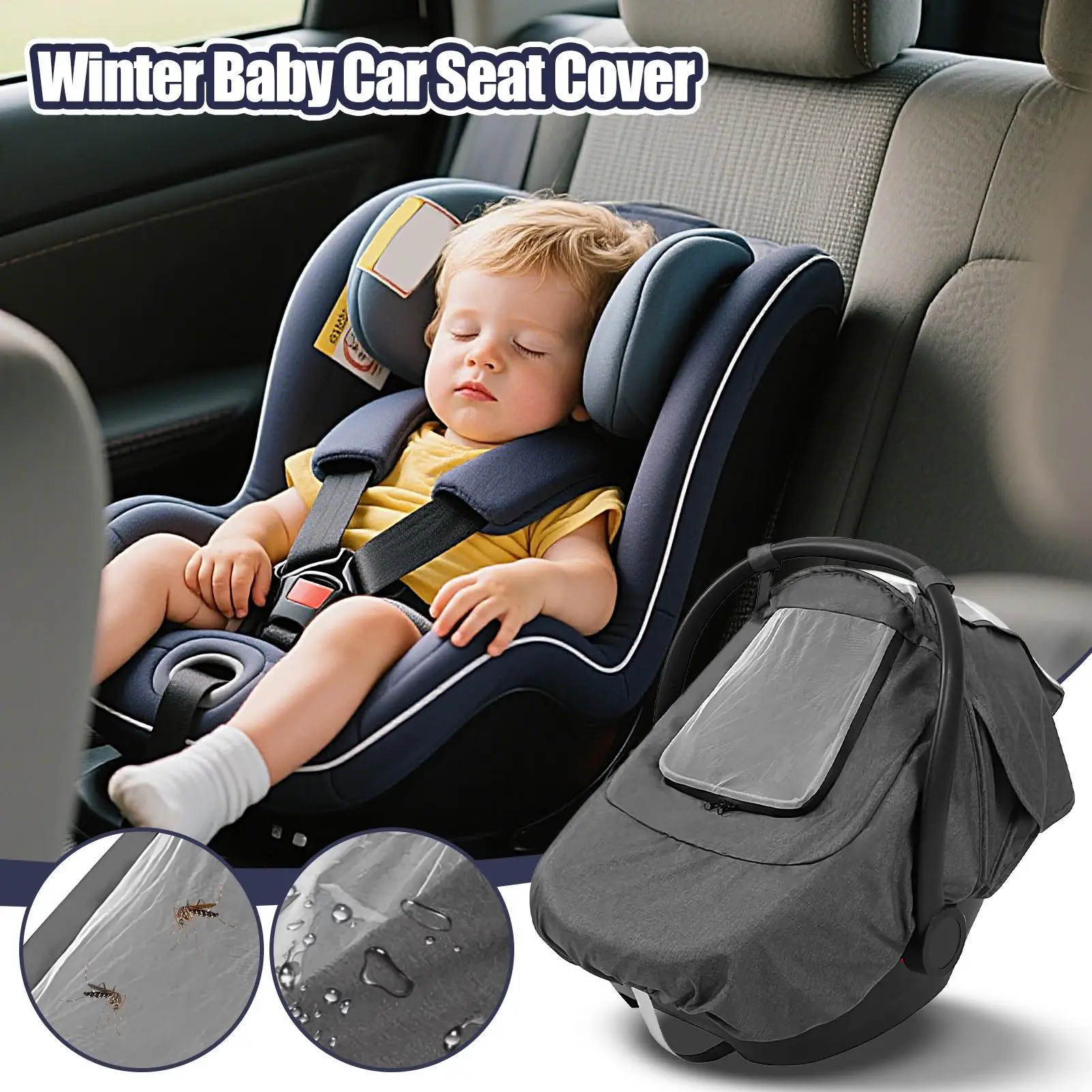 Baby Car Seat Cover Breathable Sunshade Safety Basket Newborns Cradle Sun Canopy Stroller Accessories For Camping Park
