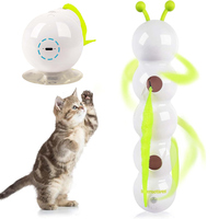 Caterpillar Interactive Cat Toy Motion Activated Teasing Cat Toy Rechargeable Automatic Cat Toy with Tail for Indoor Cats