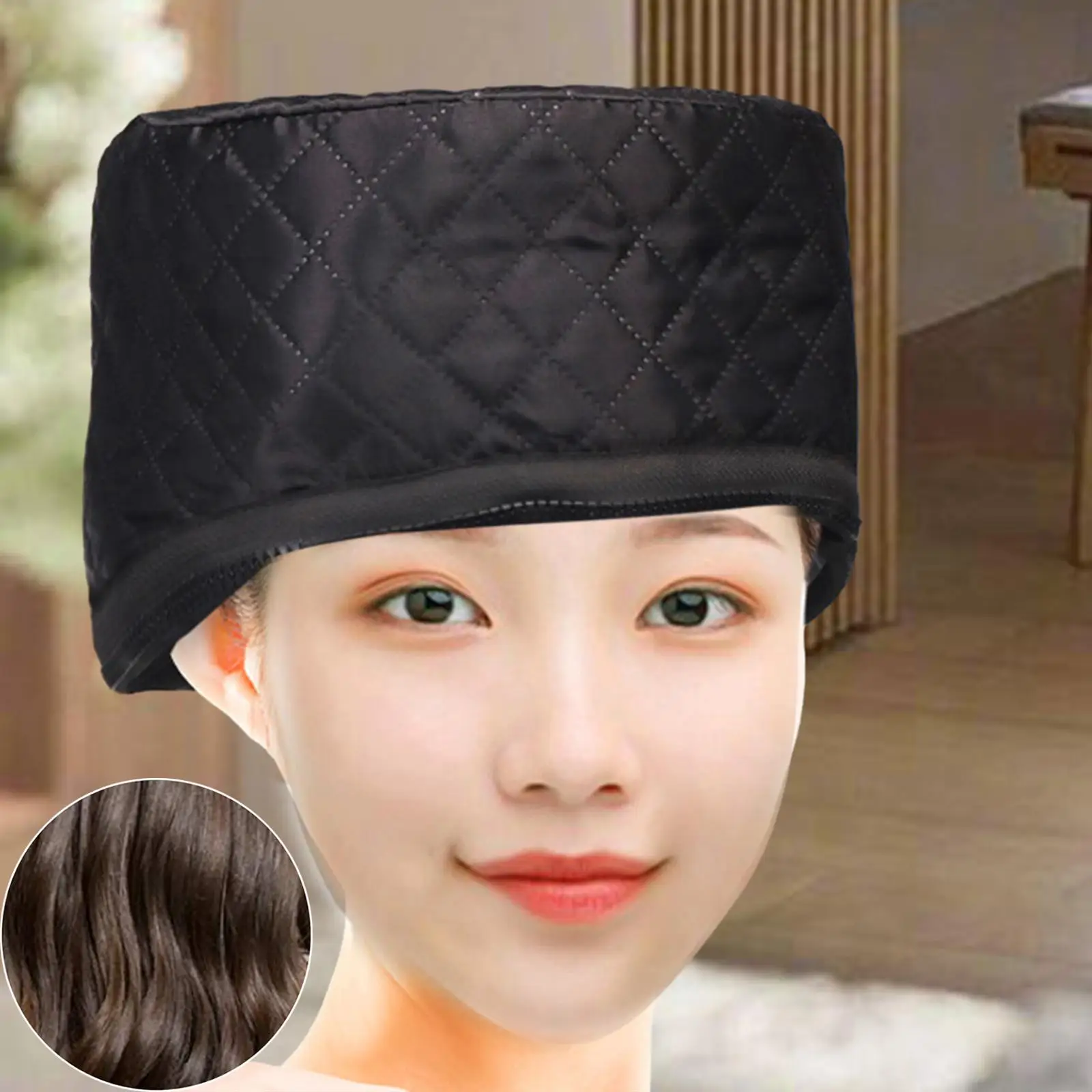 غطاء بخار الشعر المحمول القابل لإعادة الاستخدام ، غطاء حراري لإصلاح صباغة الشعر ، الاستخدام المنزلي ، صالون الحلاقة للعناية بالشعر ، قابل للتعديل
