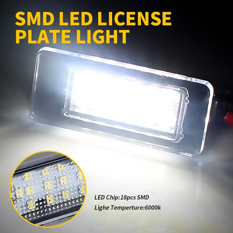 2Pcs For Nissan Serena C27 Altima Suzuki Landy Dacia Duster 2018 2019 2020 2021 Canbus LED License Number Plate Light Lamp