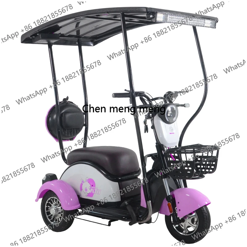 Hot Selling 3 Wheel Adult Electric Motorcycle for Sale 3 Wheel Solar Tricycle With Roof