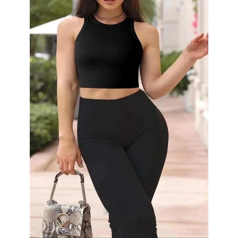 ขนาดพิเศษ 1XL-5XL ผู้หญิงแฟชั่นสีทึบรอบคอแขนกุดอเนกประสงค์เสื้อกั๊กสั้นลําลอง