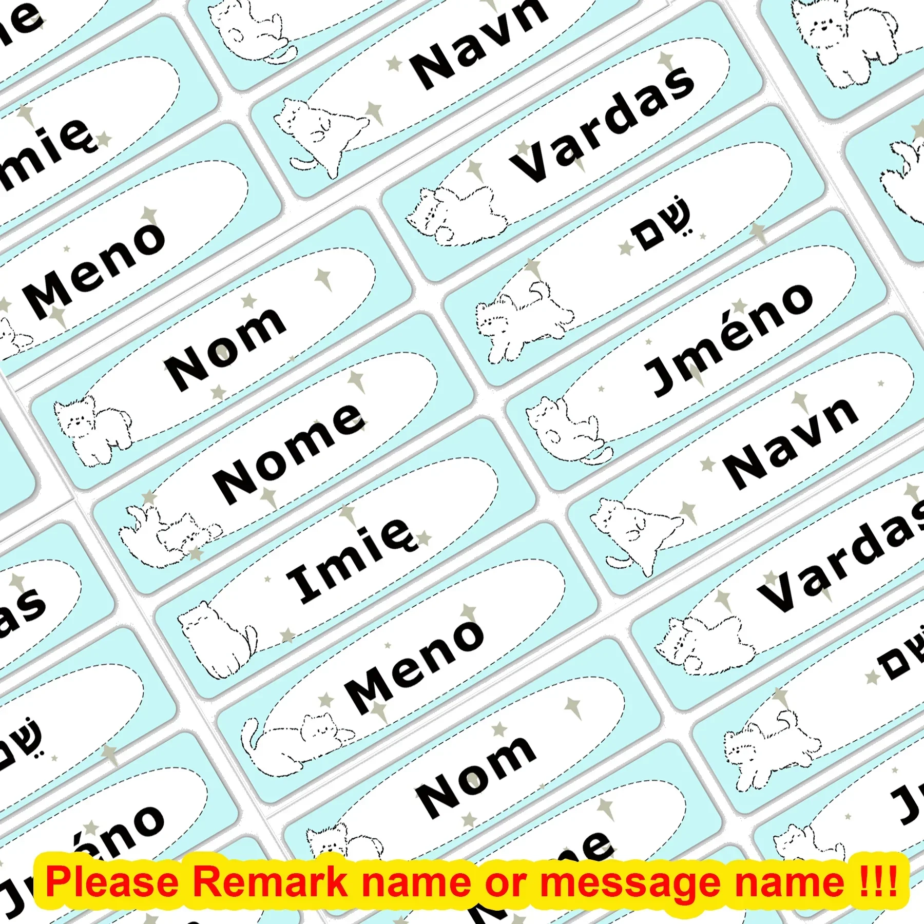 80pcs Custom Waterproof Name Labels for Kids Laser Star Personalized Stickers for Wattle Bottles, Backpacks, School Supplies