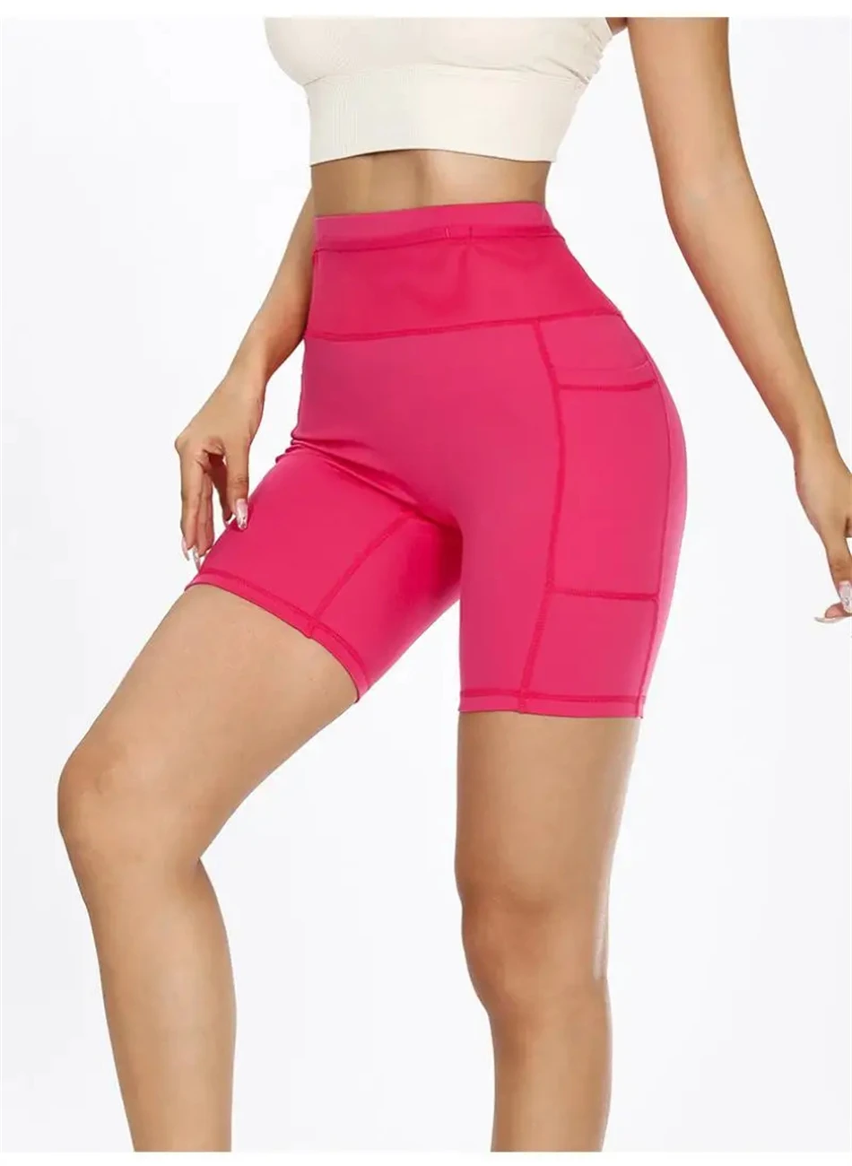 Schnell trocknende Marathon-Laufshorts für Damen mit Hüfttasche, Kompressions-Radlerhose, Jogging-, Yoga-, Fitness- und Outdoor-Sportshorts – Detail 14