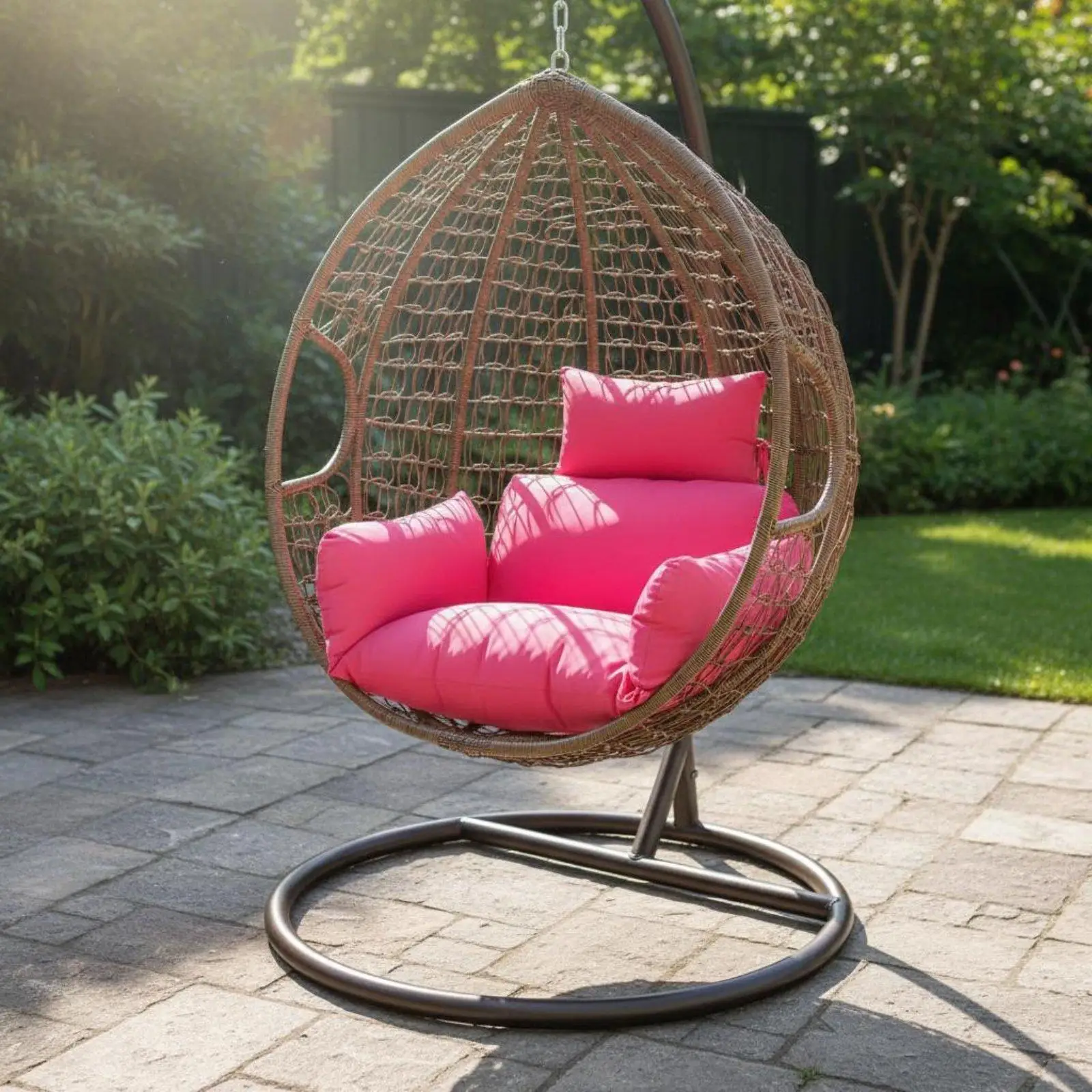 Removable Cushion Cover for Egg Chair Ergonomic Seat Pad Outdoor Patio Chair Rattan Lounger Sofa Comfort - view 6
