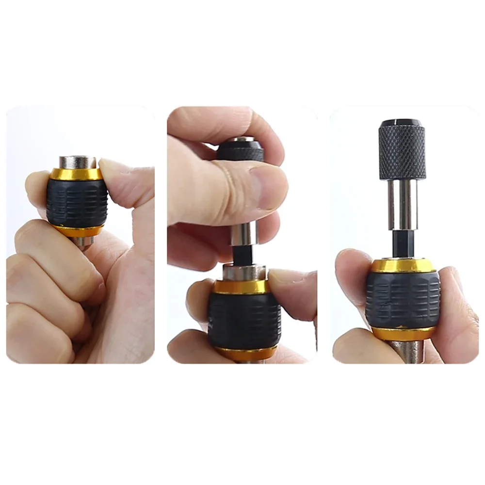 60mm 1/4" Hex Handle Quick Coupling Drill Bit Depth Magnetic Screwdriver Bit Quick Change Adapter Converter   ﻿