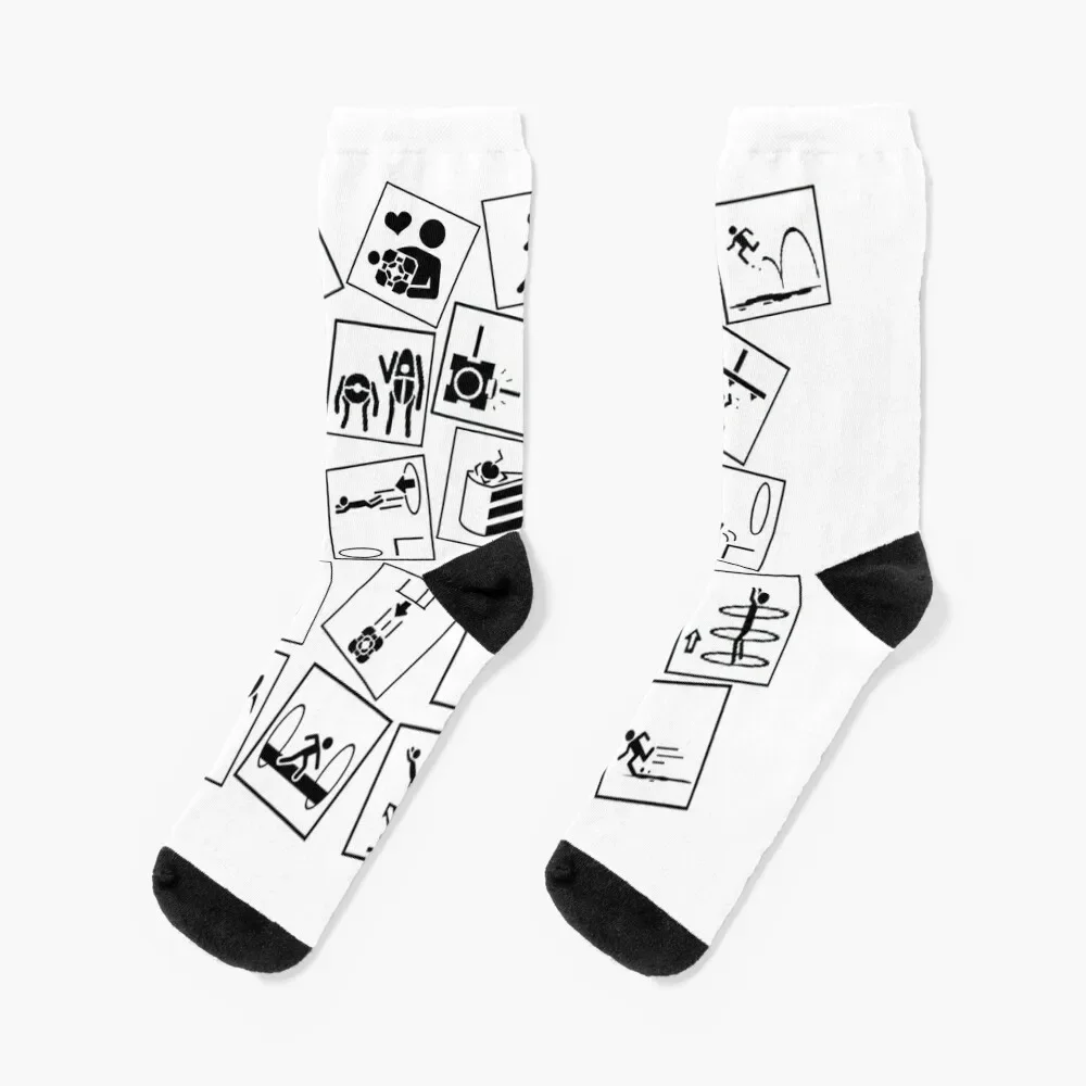 

Portal 2 symbols Socks men cotton high quality FASHION Soccer Girl'S Socks Men's