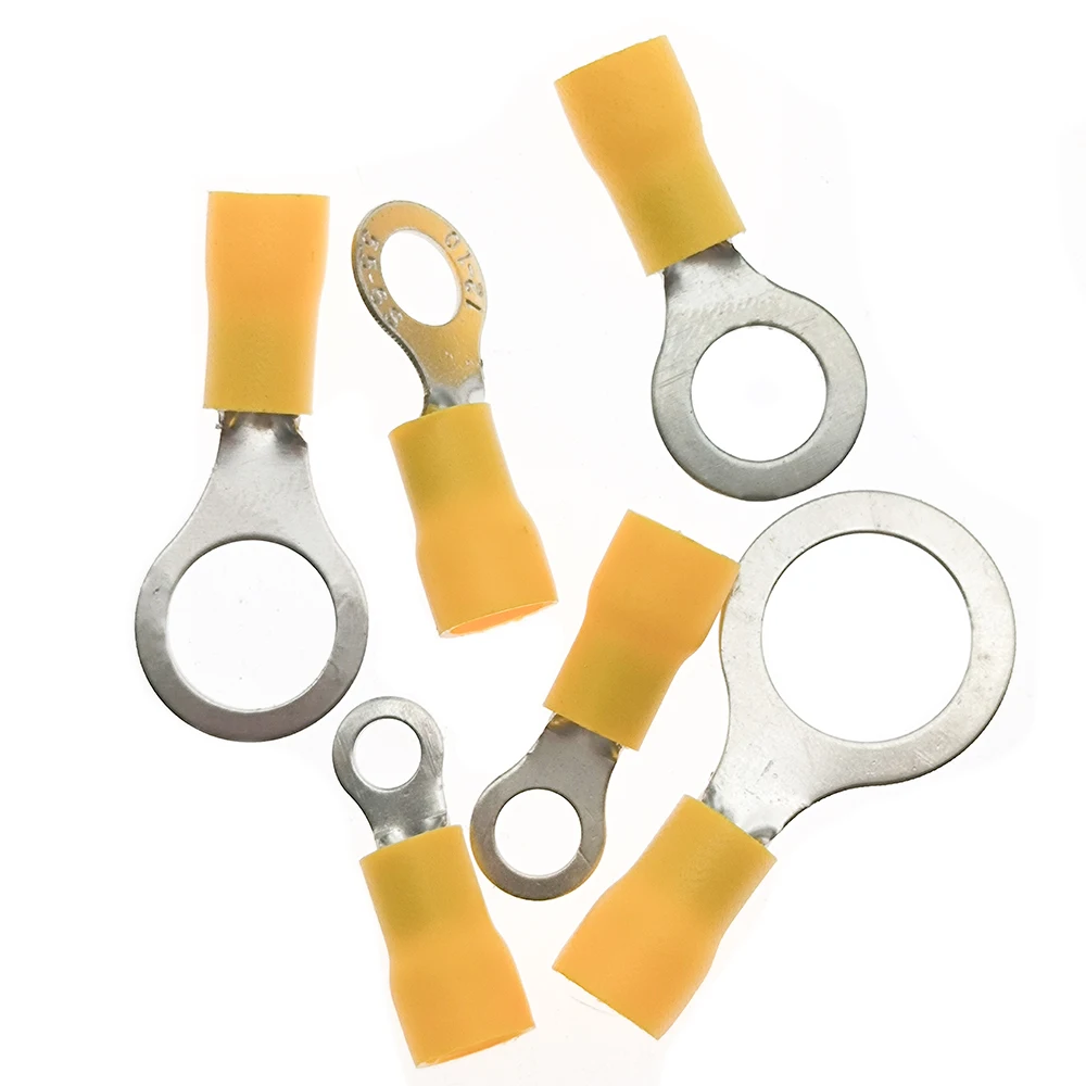 10/50/100 sztuk M4/M5/M6/M8/M10/M12 zacisk zaciskany pierścieniowy izolowany kabel elektryczny złącze przewodu 12-10AWG