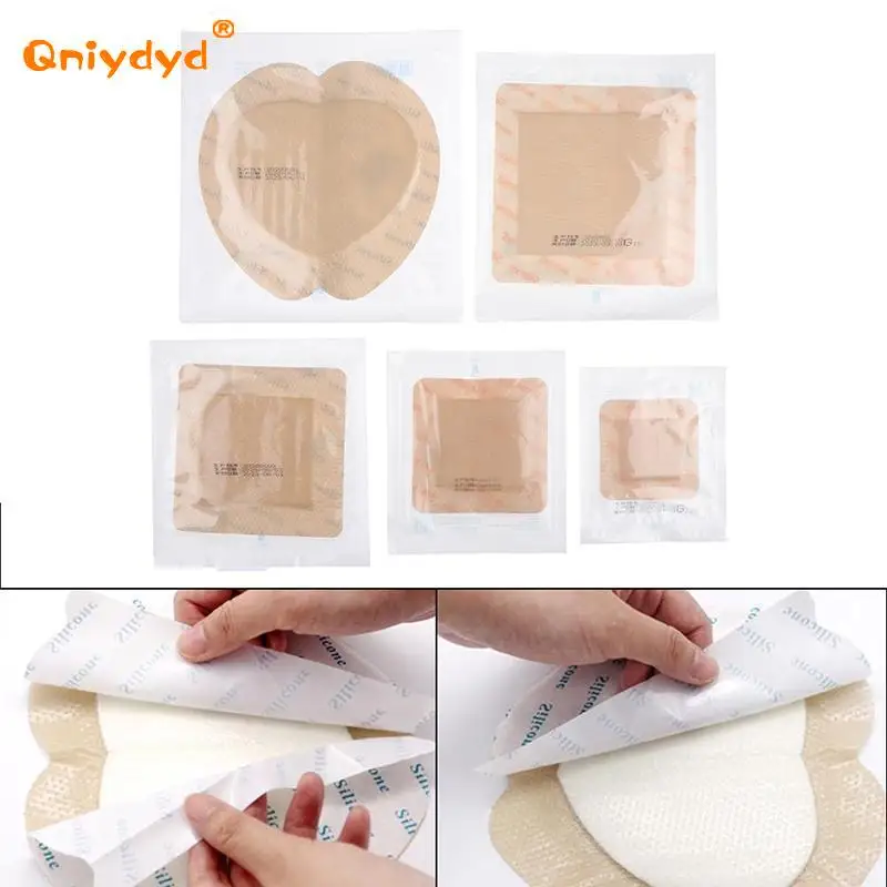 5 Sizes of Bordered Adhesive Dressing Pad Waterproof Silicone Gel Dressings for Bedsores Sacrococcygeal Buttock Wound