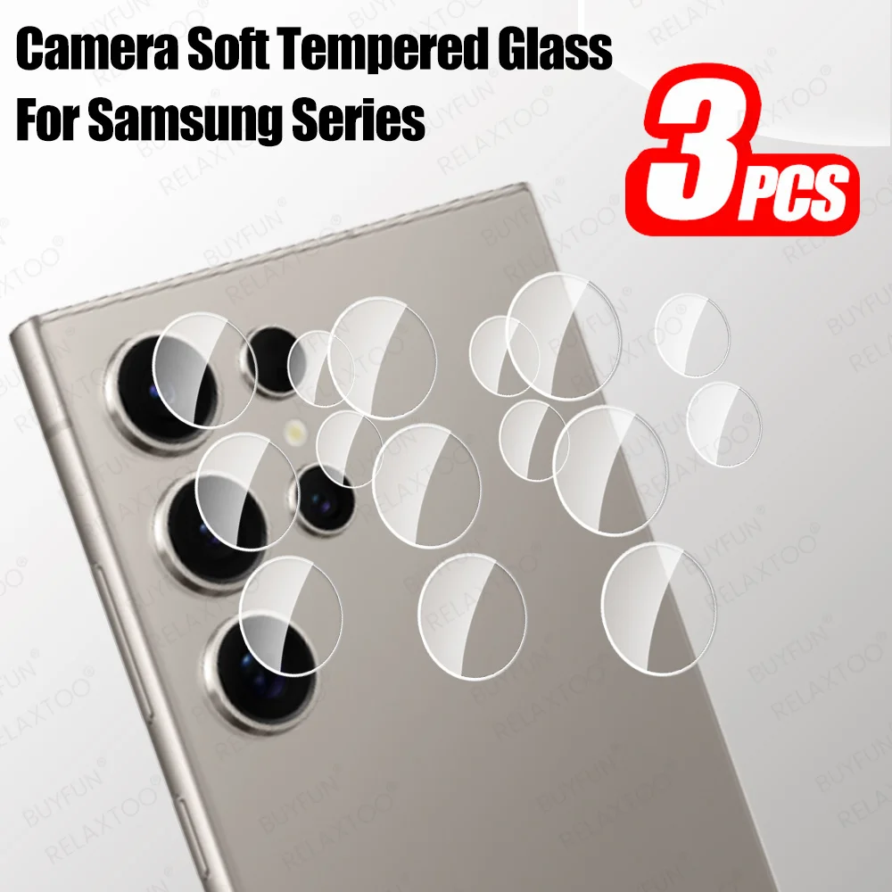 3Pcs Lens Glass For Samsung Galaxy S24 Ultra S25 Plus 5G HD Clear Camera Protector S25Ultra A55 A35 A25 A15 4G Z Fold 6 Flip 6