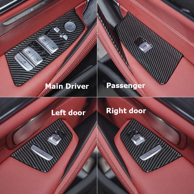 Car Window Glass Lift Switch Panel Armrest Decoration Trim  Accessories for BMW 5 Series G30 525 530li 2018 2019 2020 2021 2022