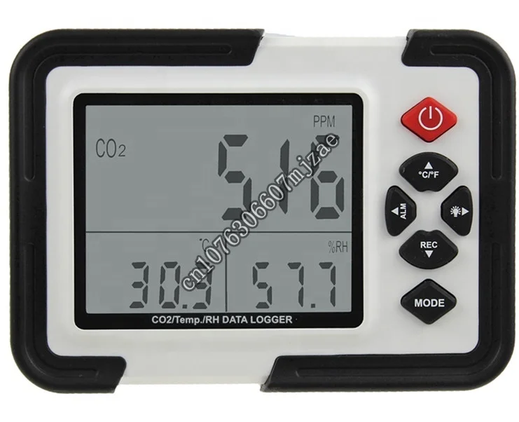 

XINTEST Hti HT-2000 Digital Alarm Desktop Type Humidity and Temperature Gauge CO2 Gas Detector Carbon Dioxide