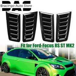 Universal 2pcs RS Style Bonnet Vent Car Front Engine Hood Intake Outlet Cover Panel Cooling Air Vent Trim Fit For Ford Focus MK2