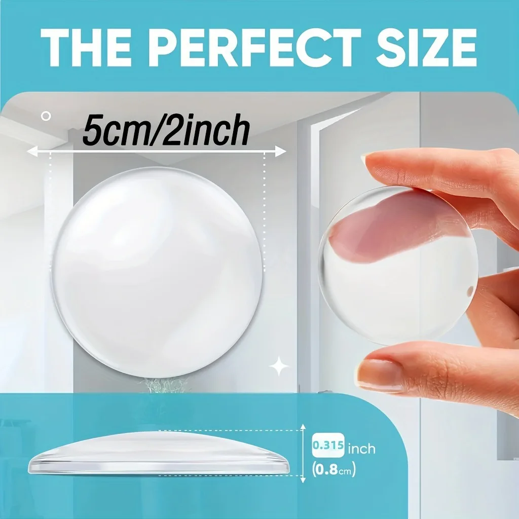 6pcs Door Knob Wall Shield Clear Soft Rubber Door Stopper Door Handle Bumper Mute Stickers Wall Protector Muffler Pad