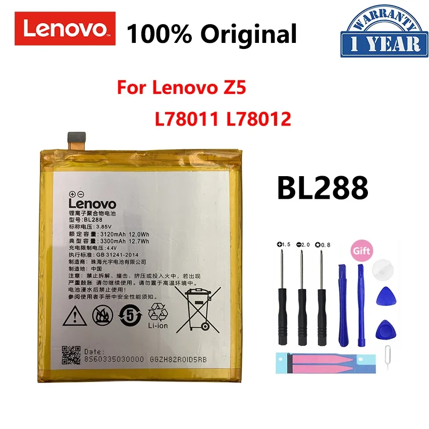 

100% Original 3300mAh BL288 Battery For Lenovo Z5 L78011 L78012 Replacement Phone Batteries Bateria