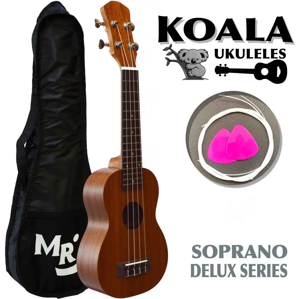 Deluxe Soprano Ukulele Kit Koala Pouch + Picks Plectrums + Team Tel Gift KA5215MS Music,Acoustic, Hobby, custom, a new generation, made in Turk