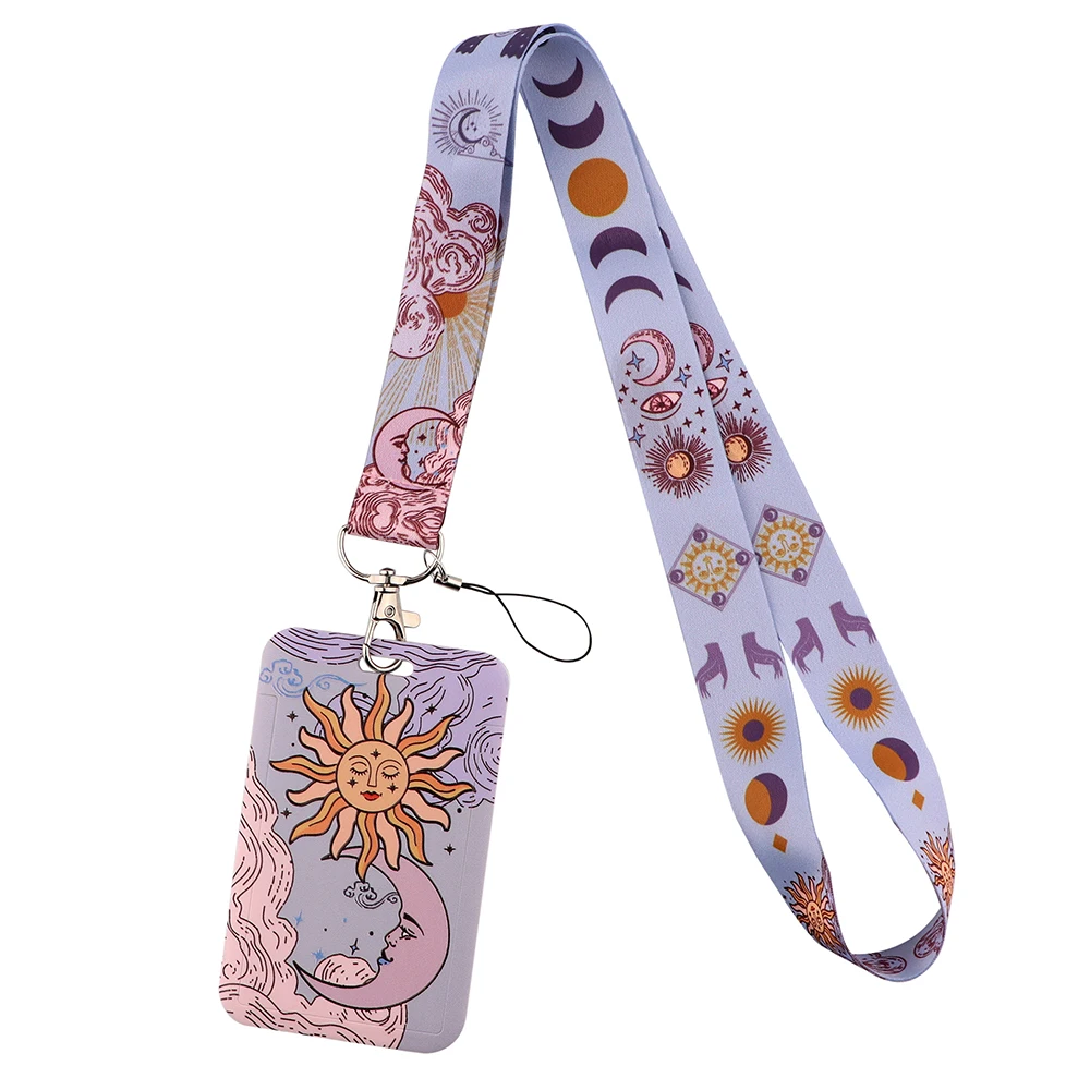 CB1180 Triple Moon Vintage Sun and Moon Neck Strap Lanyards ID Badge Card Holder Keychain Cell Phone Strap Gift Women Men — zdjęcie 3