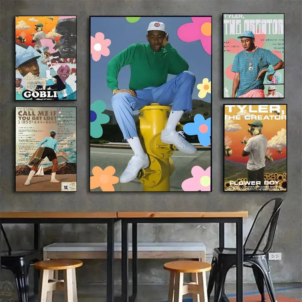 زهرة بوي تايلر الخالق المشارك ذاتية اللصق الفن ملصق مضاد للمياه مقهى النوم غرفة جدار ديكور