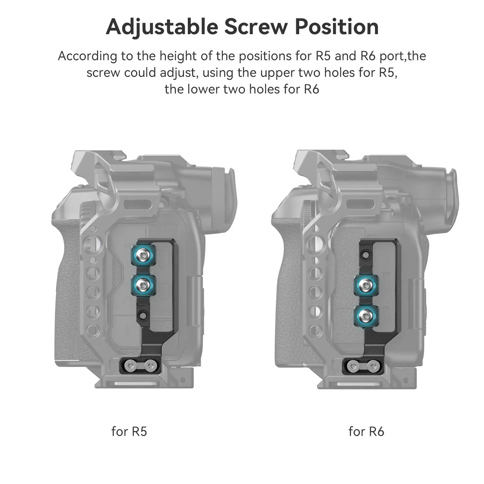 SmallRig HDMI-compatible and USB-C Cable Clamp for Canon R5 / R6 / R5 C Cage 2982/3464 and R6 Mark II Camera Cage 4159 - 2981B