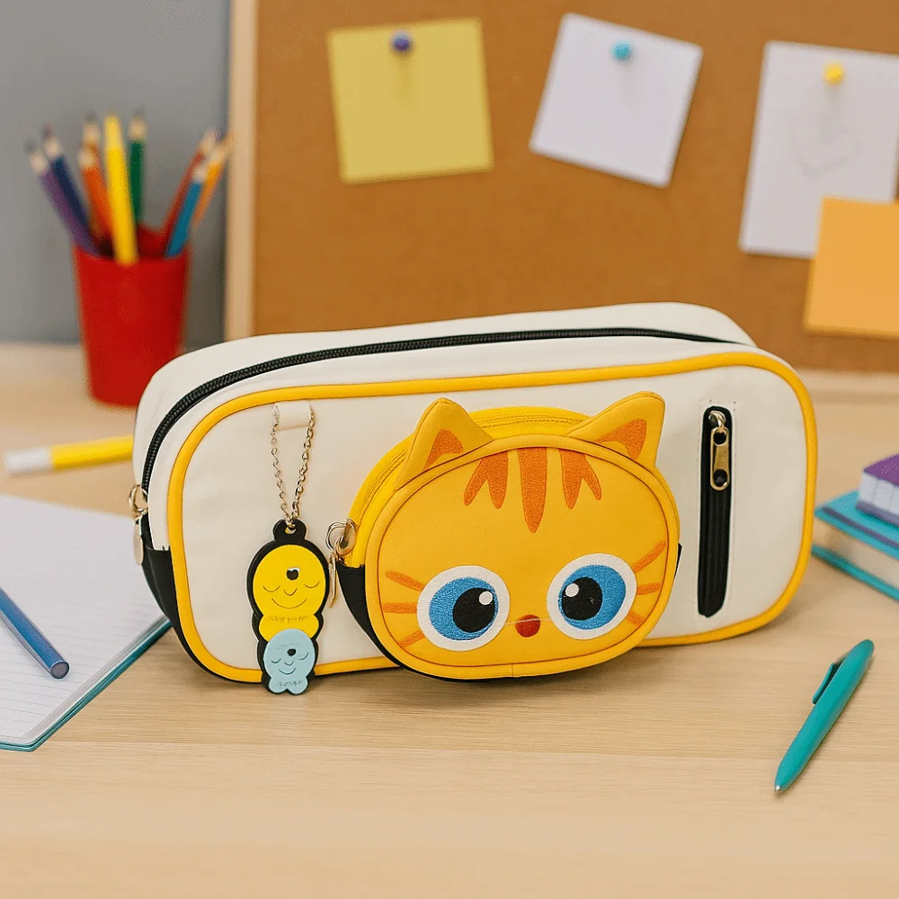 

Cute Large Capacity 3D Cat Pen Bag Portable Cartoon Pencil Case Creative Pen Box Office