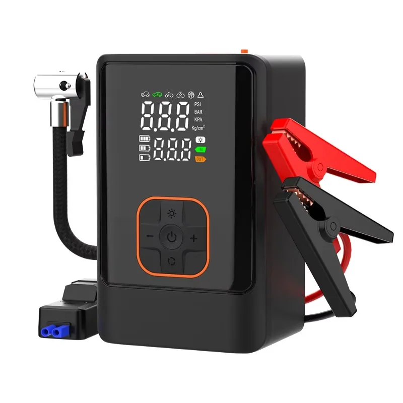 Multifunction Car Jump Starter 150PSI Air Compressor Auto-off Light for Roadside Emergency Portable Battery Booster Power Pack
