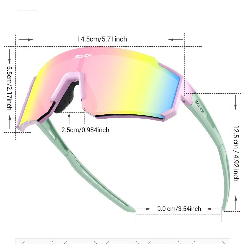 

New Style Men's and Women's Outdoor Colorful Cycling Glasses, Bicycle Windproof and Sandproof Glasses, Sports Sunglasses