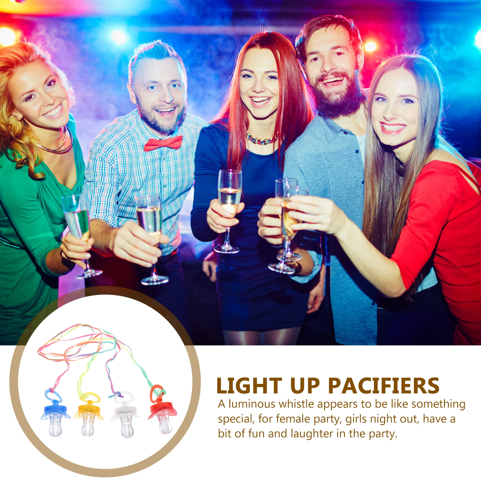 

6 Pcs LED Glowing Whistle Light Up Pacifiers Flashing Party Toys PP Ktv Bar Atmosphere Shine Bachelor Favors Festive Decorations