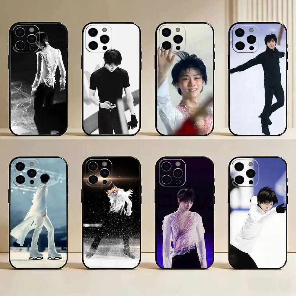 

Yuzuru Hanyu-Flower Skating Phone Case For iPhone 17,16,15,14,13,12,11 Plus,Pro Max,XS,Soft Silicone Black Cover