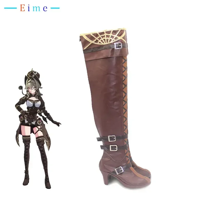 Zapatos de Cosplay VILL V, juego Honkai Impact 3, accesorios de Cosplay, zapatos de cuero PU, botas de Carnaval de Halloween hechas a medida