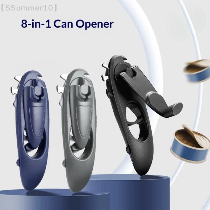 【SSummer10】8-in-1 Heavy Duty Can Tin Opener - Beer Bottle Box Cans Opener Novel Kitchen Essential Jar Opening Accessory【SS】