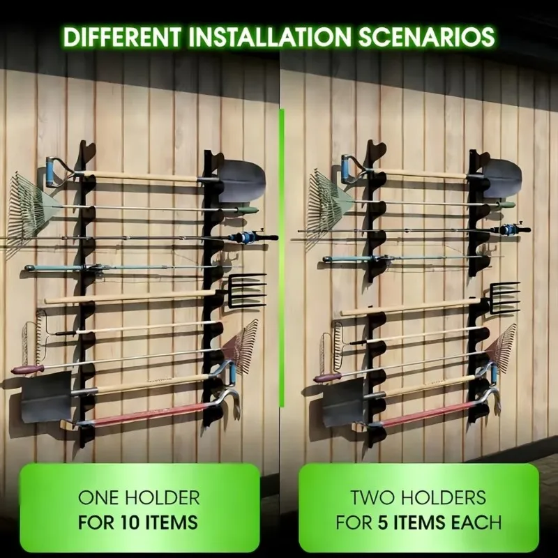 [B17B!】 Garden Tool Holder 1 Pair, Adjustable Mounting Bracket For Shovels And Rakes, Screw-Adjustable Design Distance