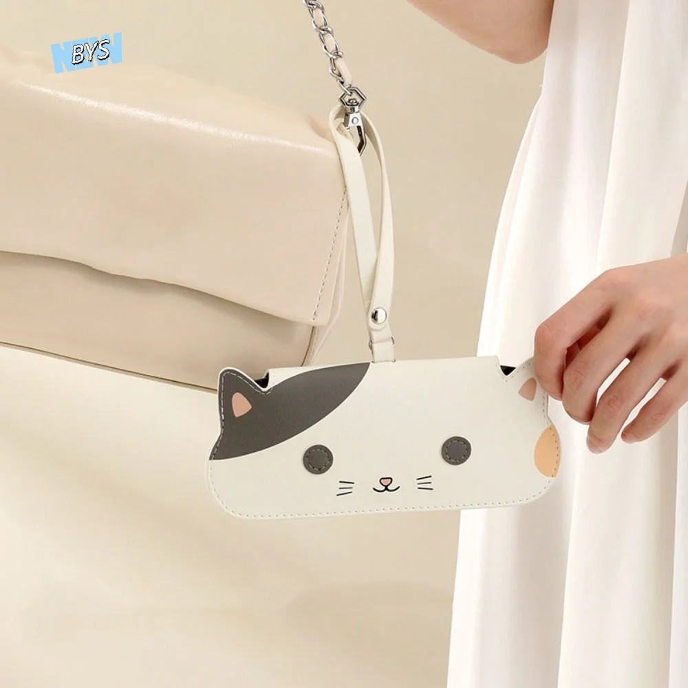 

Portable Pu Leather Glasses Bag Cat Dog Hanging Glasses Storage Bag Eyewear Protector Case Korean Style Sunglasses Pouch Travel
