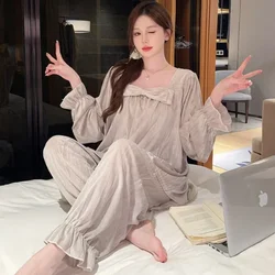 Plus Size Velvet Luxury Home Clothes Women Winter Long Sleeve Loungewear Suit 2 PCS Female Pajamas Sets M-5XL  Loose Outfits