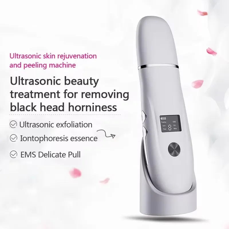 Ultrasonic Skin Scrubber Blackhead Remover Ultrasonic Peeling Pore Cleaner Face Cleaning Scrubber Ultrasonic Facial Espatula