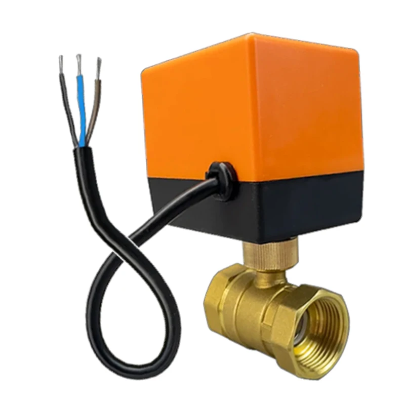 Vanne Motorisée 12V DN25 (1" BSP Réduit) – Clapet Bille Électrique Laiton 2 Voies Avec Interrupteur Manuel