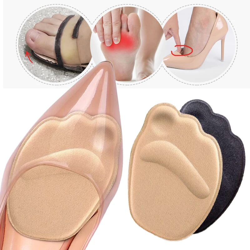 1 Pair Forefoot Pads Women High Heels Half Insoles Foot Care Pad Shoes Half Sole Pad Insert Men Foam Insoles Shoe Insert Cushion