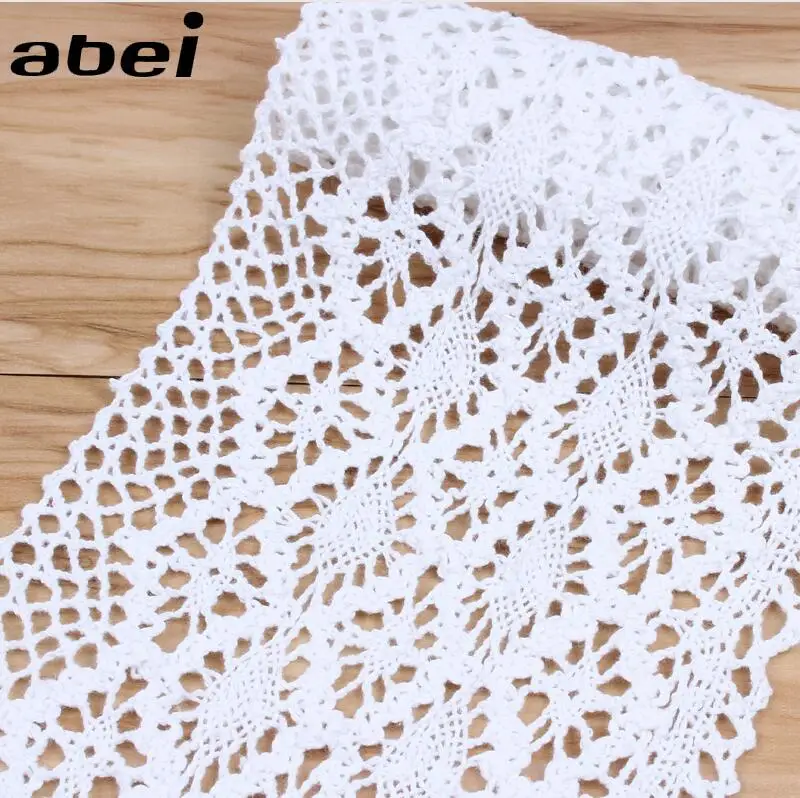 2yards/lot 13cm width Beige Cotton Lace Trims Handmade Sewing Patchwork DIY Wedding Crafts Garment Cotton Fabric Ribbon Supplier