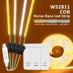 WS2811 IC COB Horse Race LED Strip Lights 24V 360LED/M Bianco caldo 5M 10M 15M 20M Lampada a nastro LED per acqua corrente per l'arredamento della stanza