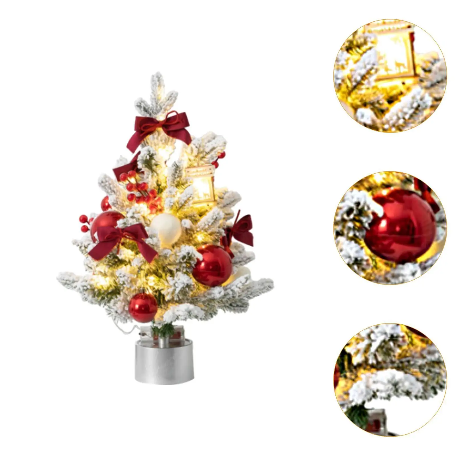 Mini Christmas Tree with Light Tabletop Decoration for Patio Wedding Bedroom