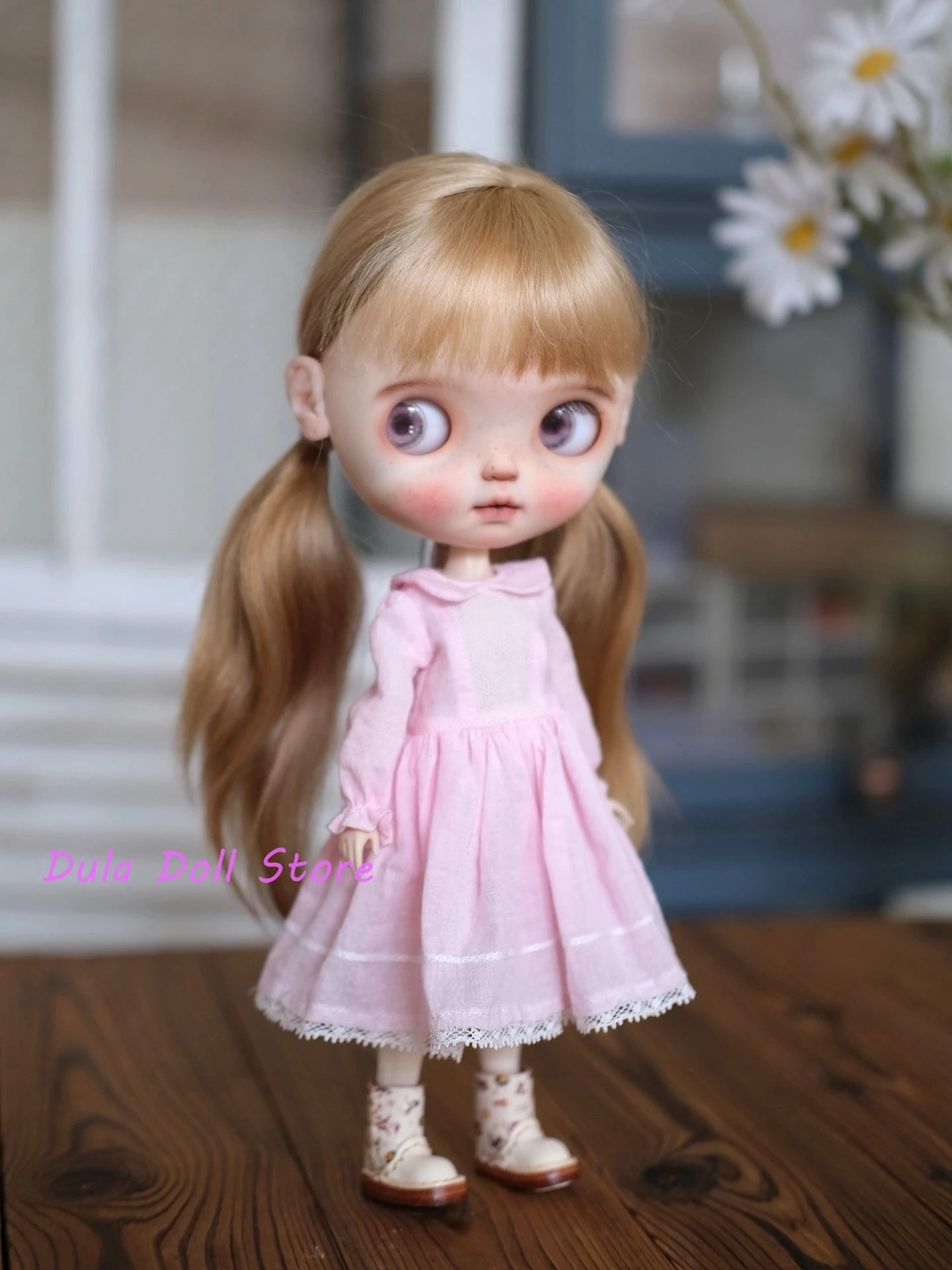 Dula 人形服ピンク犬ドレスブライス ob24 ob22 アゾン Landoudou Landazz 1/6 Bjd 人形アクセサリー