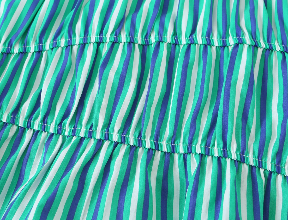 KONDALA Schicke Elegante Grün Gestreifte Strandmode 2026 Herbst Damen Tops Urlaub Y2K Plissierte Schnür-Modern-Streetwear Mujer Westen – Detail 11