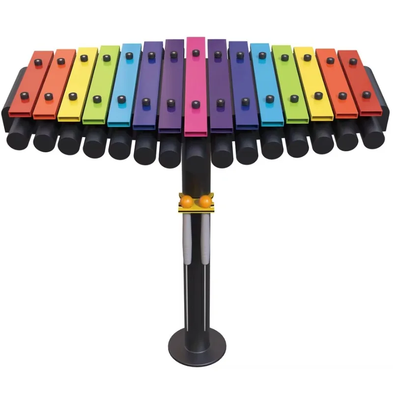 

Indoor and outdoor percussion instruments in the playground music equipment room